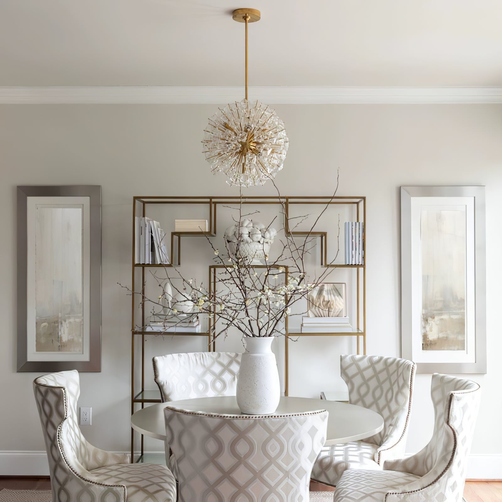 Zene Chandelier Dickinson Gold Crystal Starburst-Neutral Decor
