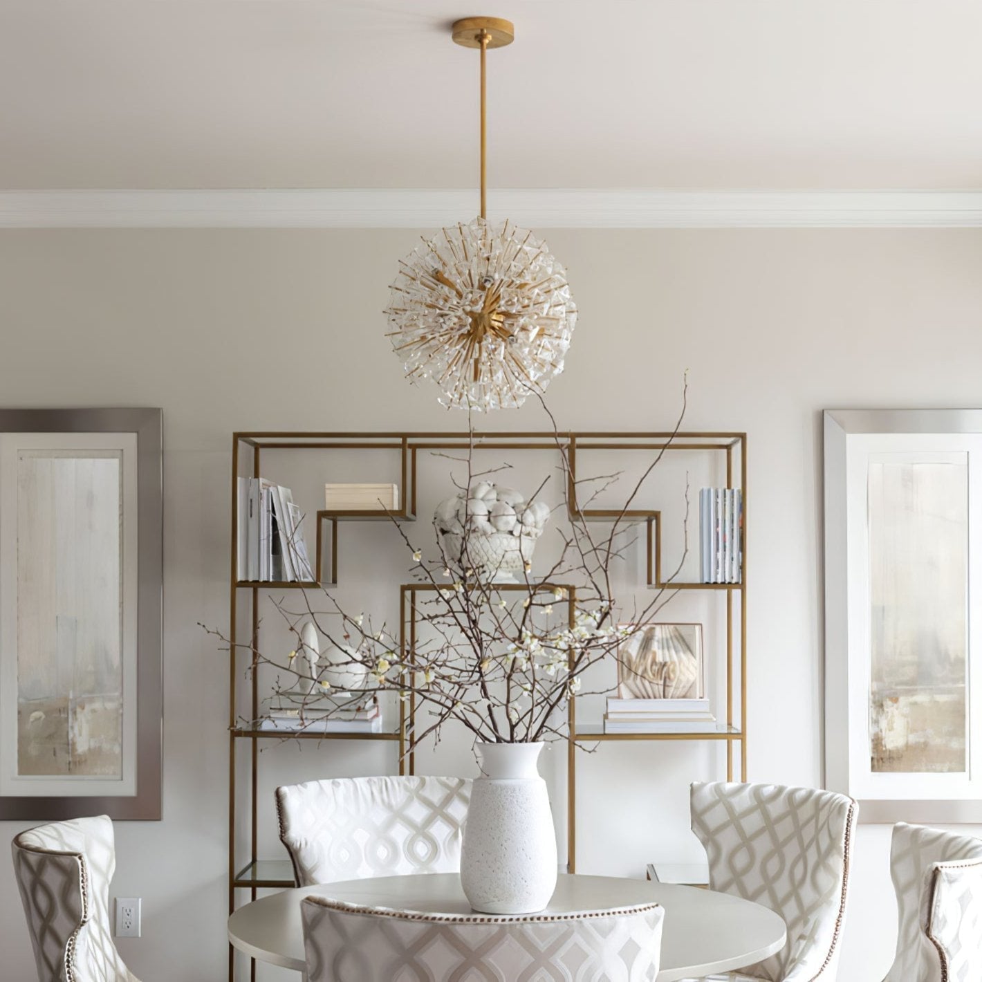 Zene Chandelier Dickinson Gold Crystal Starburst-Neutral Decor