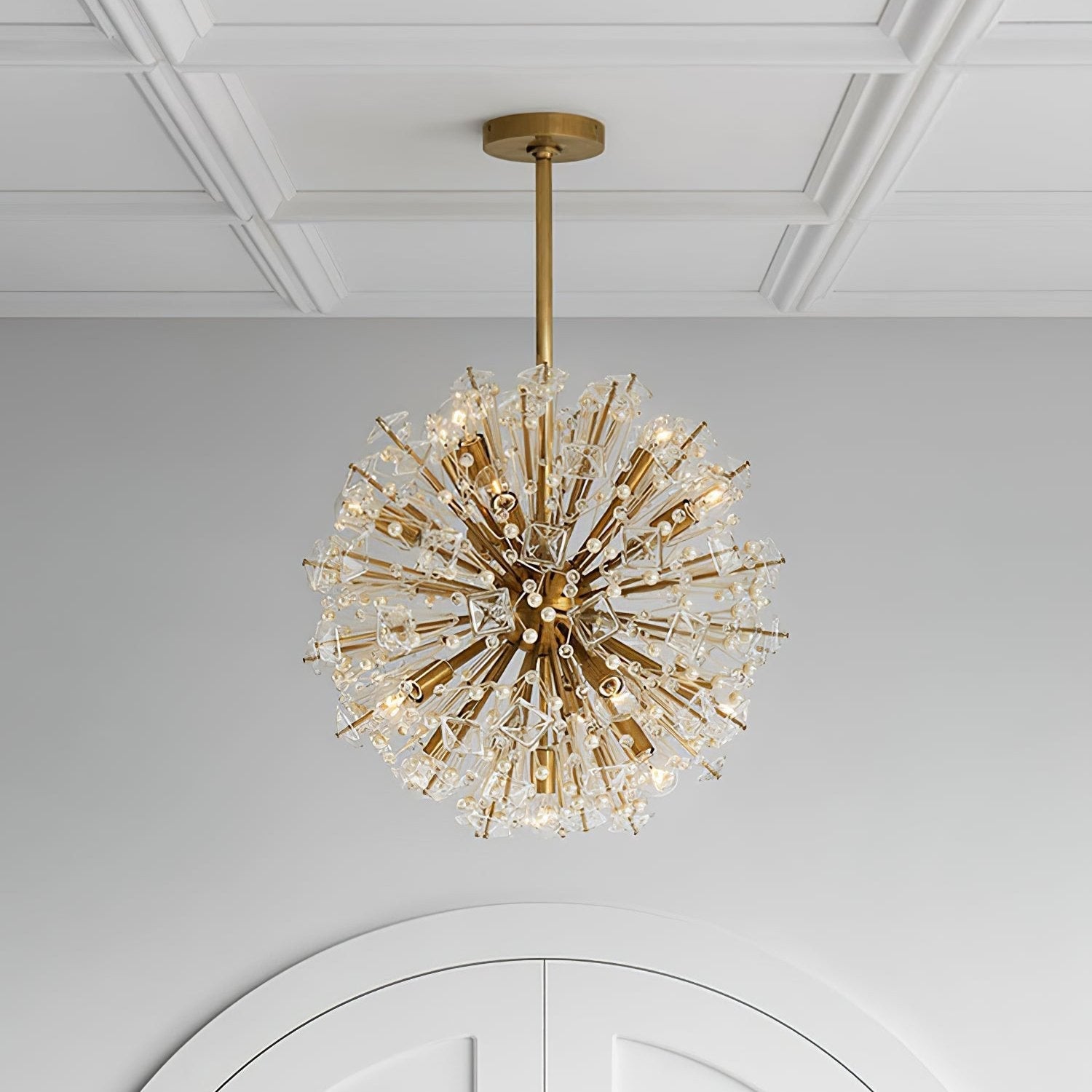 Zene Chandelier Dickinson Gold Crystal Starburst-Neutral Decor