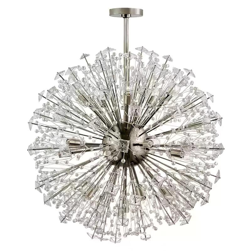 Zene Chandelier Dickinson Gold Crystal Starburst-Neutral Decor