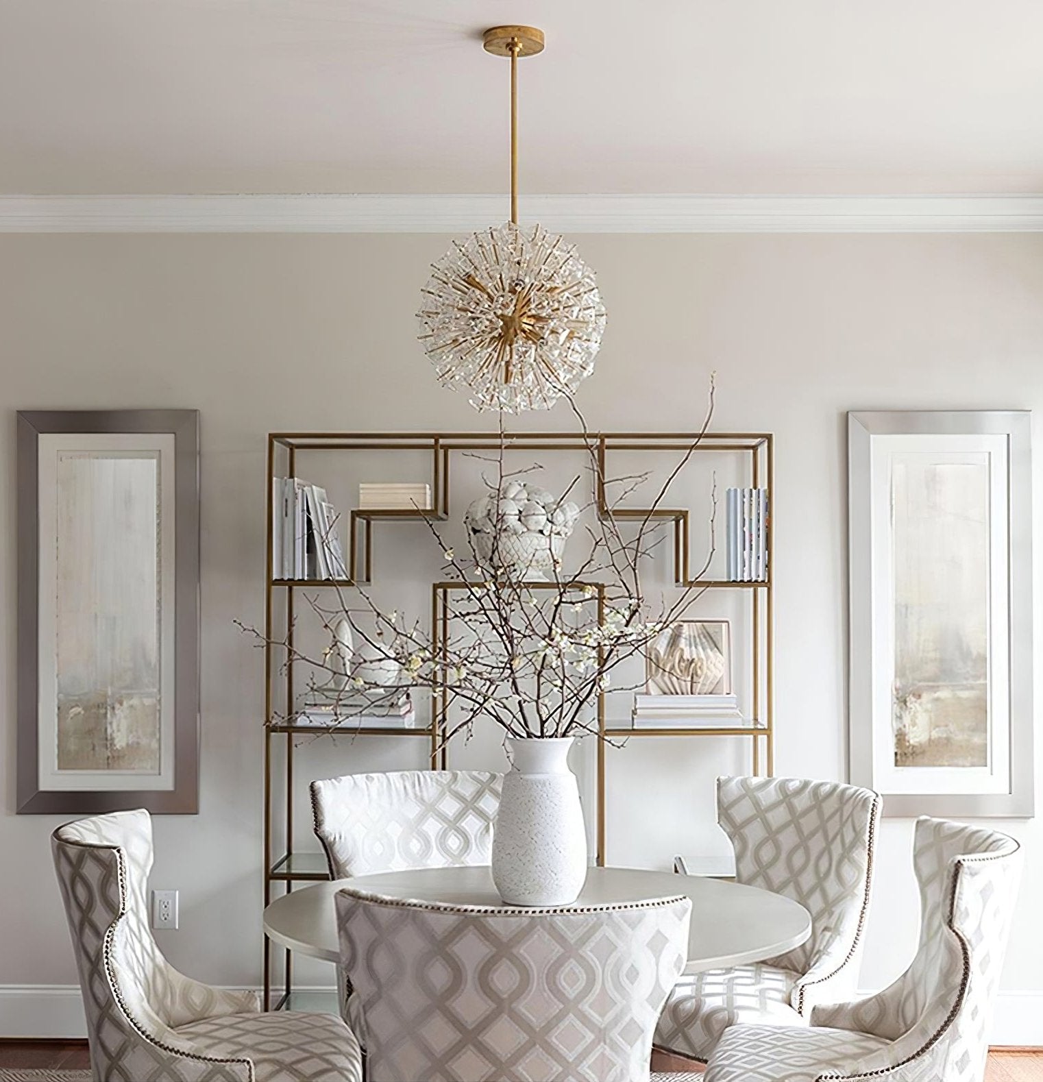 Zene Chandelier Dickinson Gold Crystal Starburst-Neutral Decor