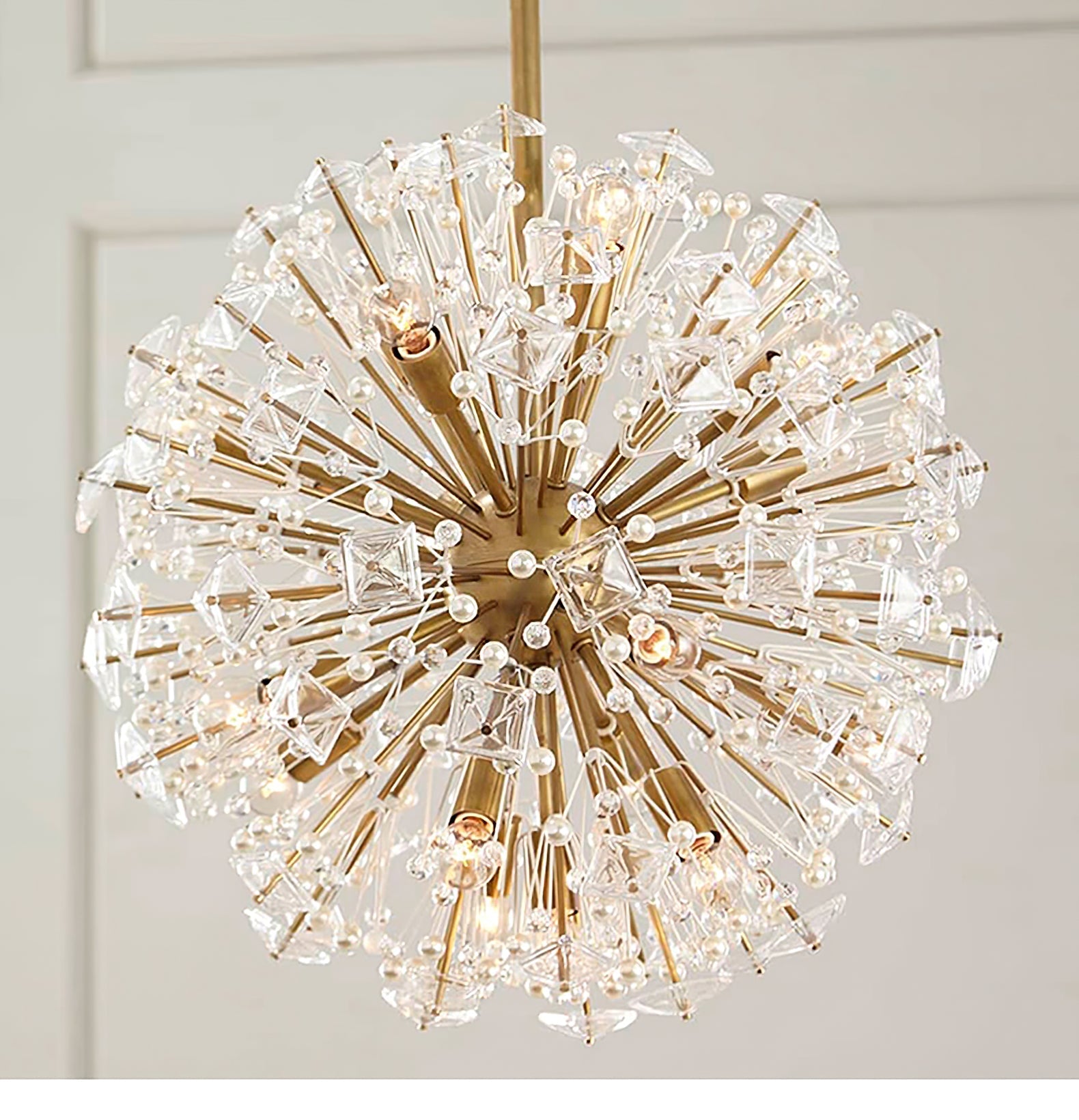 Zene Chandelier Dickinson Gold Crystal Starburst-Neutral Decor