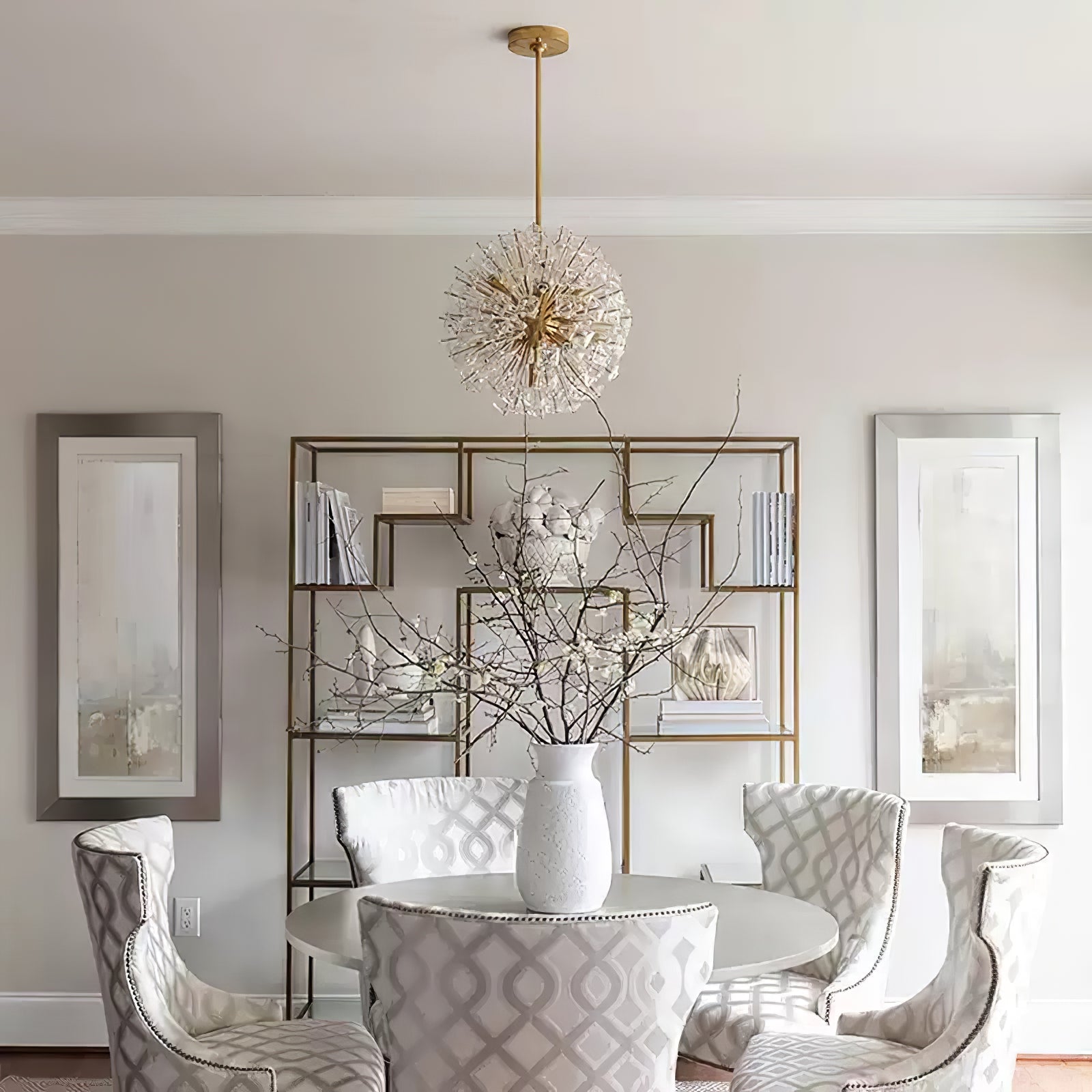 Zene Chandelier Dickinson Gold Crystal Starburst-Neutral Decor
