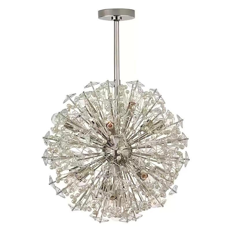 Zene Chandelier Dickinson Gold Crystal Starburst-Neutral Decor
