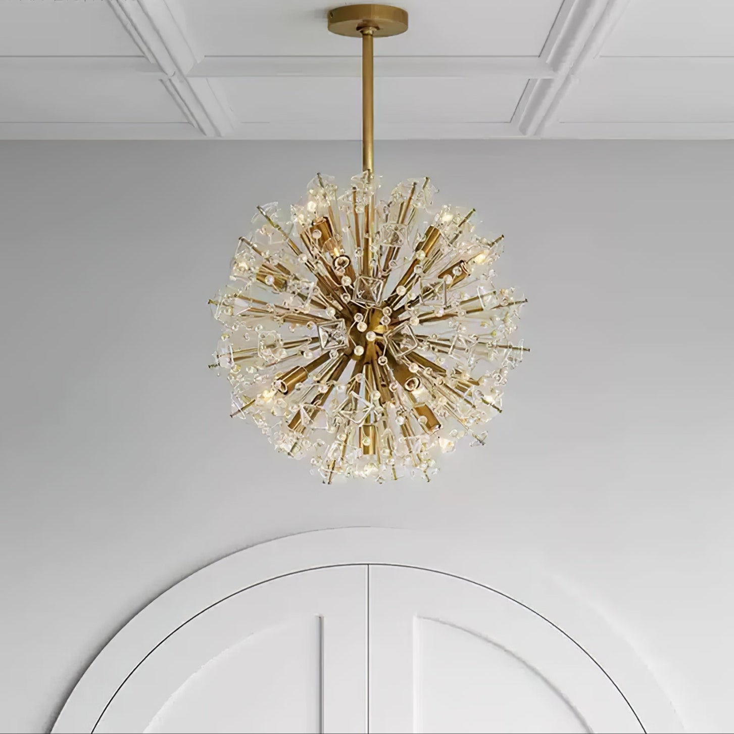 Zene Chandelier Dickinson Gold Crystal Starburst-Neutral Decor