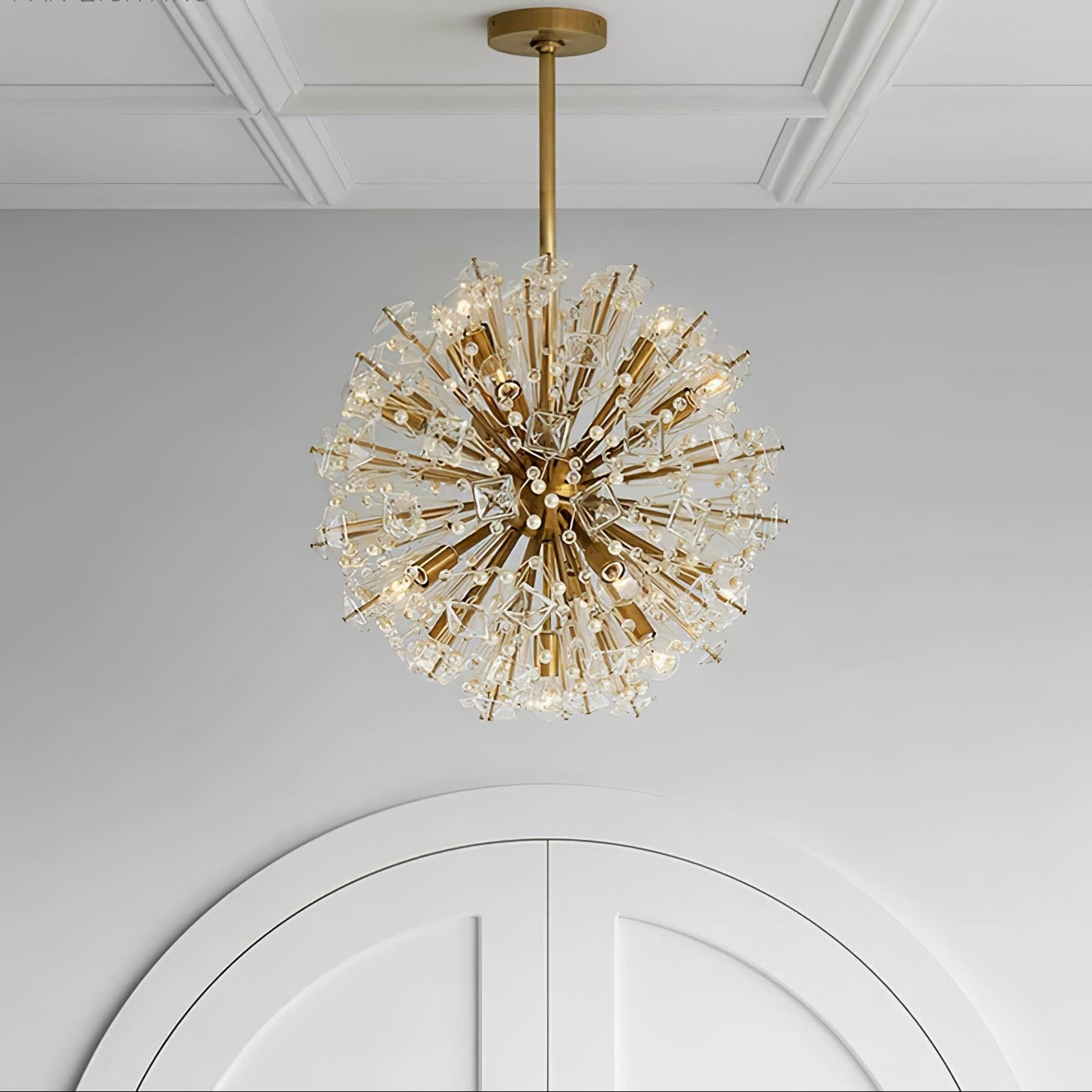 Zene Chandelier Dickinson Gold Crystal Starburst-Neutral Decor
