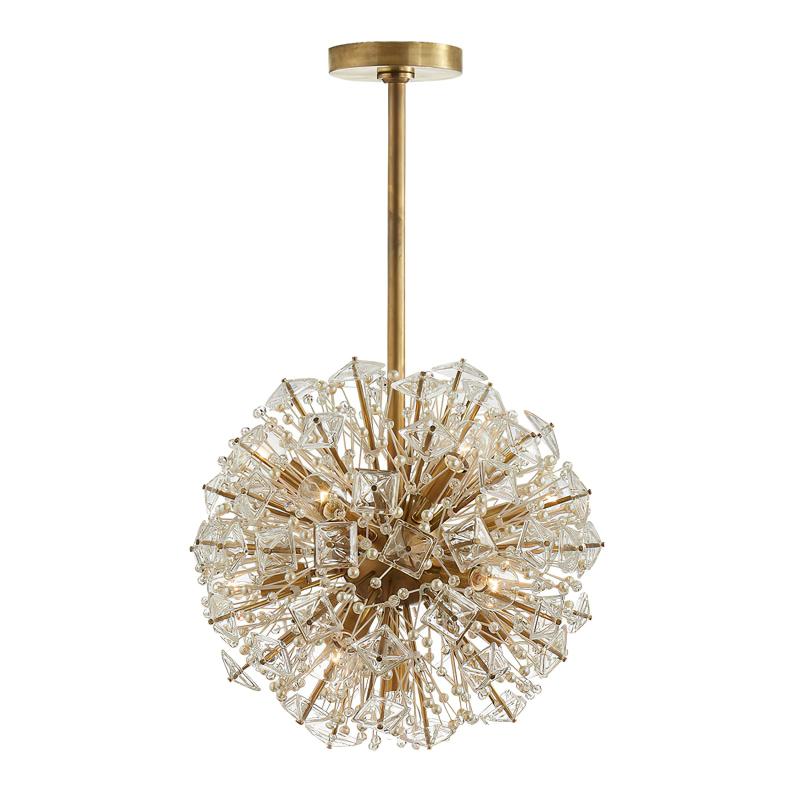 Zene Chandelier Dickinson Gold Crystal Starburst-Neutral Decor