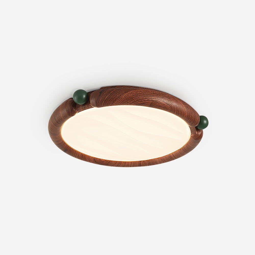 Ceiling Light Round  Panel Walnut  A/B Model