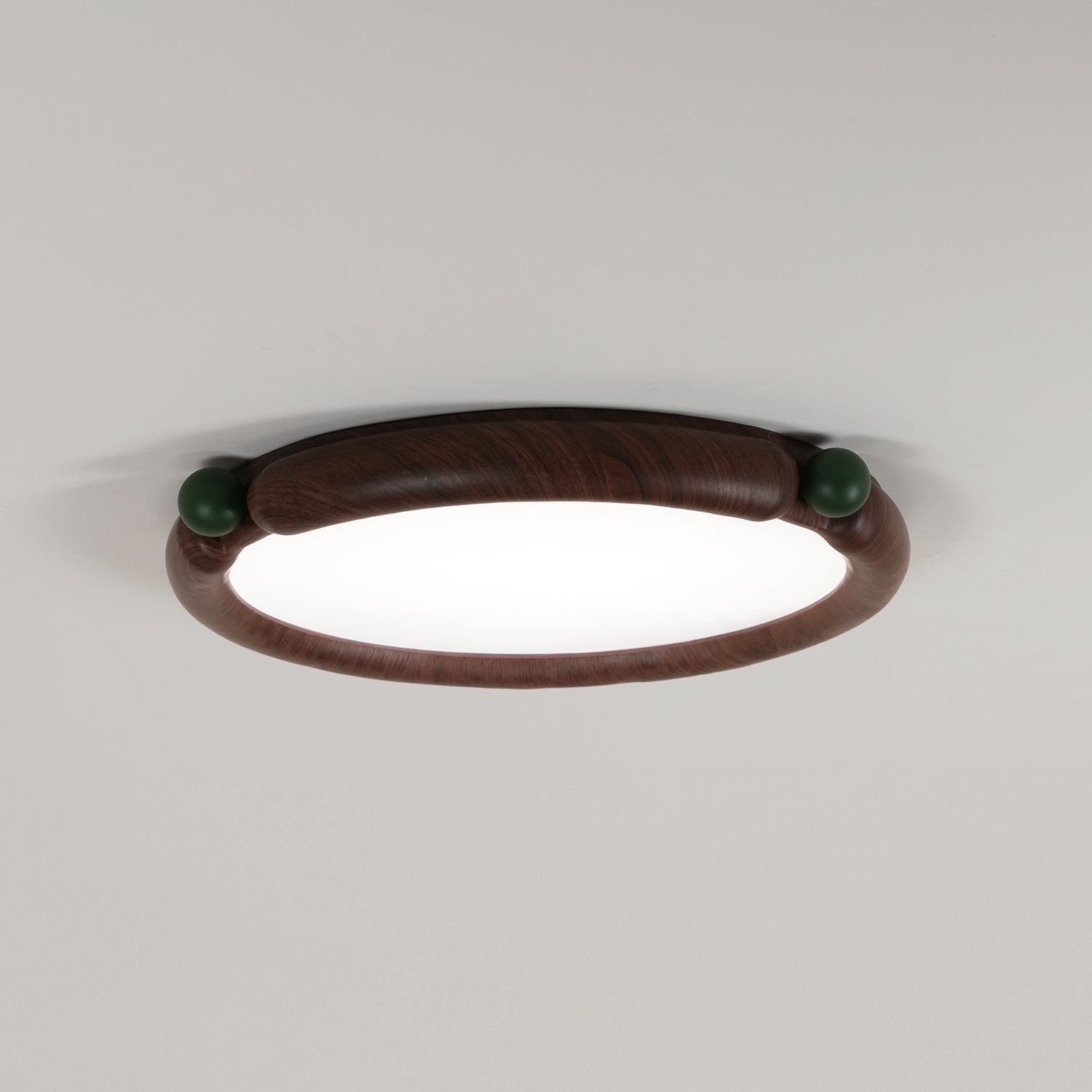 Ceiling Light Round  Panel Walnut  A/B Model