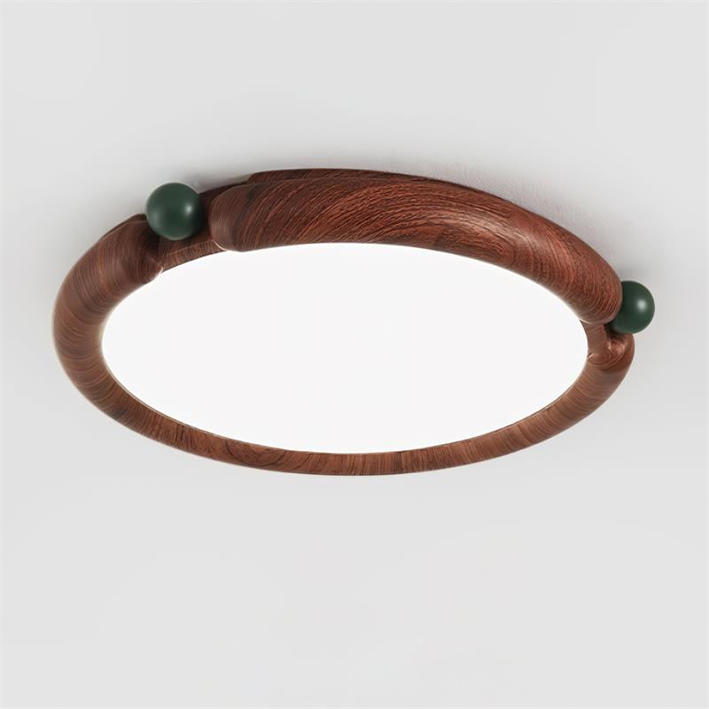 Ceiling Light Round  Panel Walnut  A/B Model