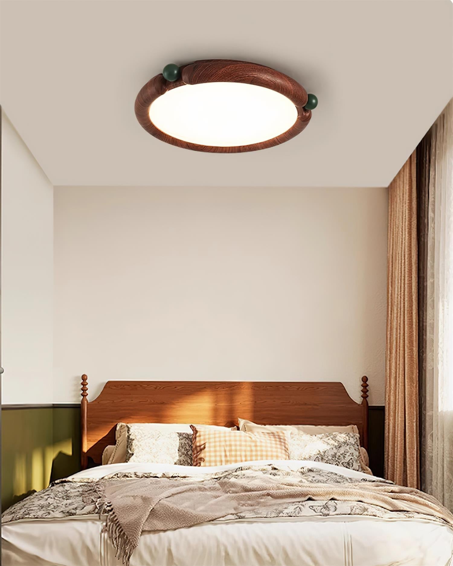 Ceiling Light Round  Panel Walnut  A/B Model