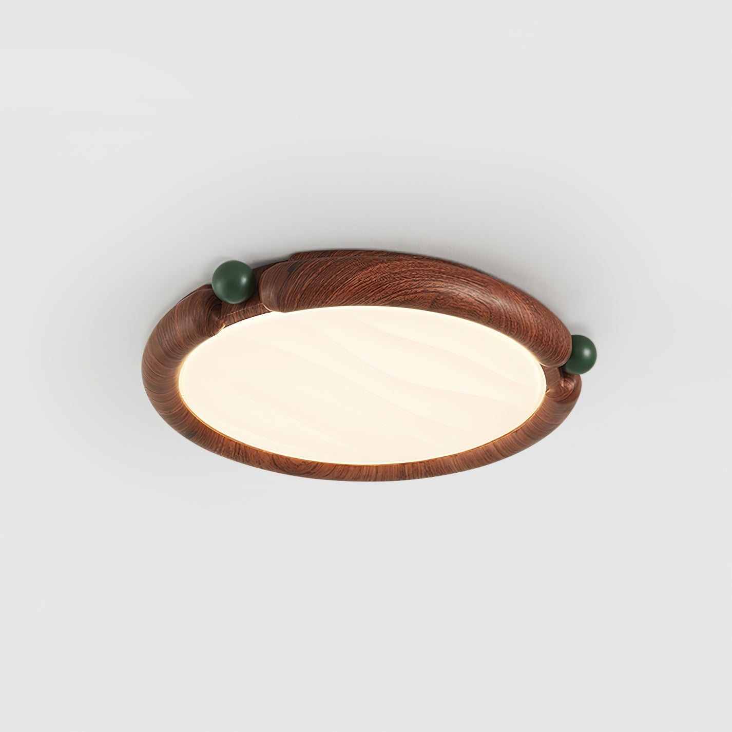 Ceiling Light Round  Panel Walnut  A/B Model