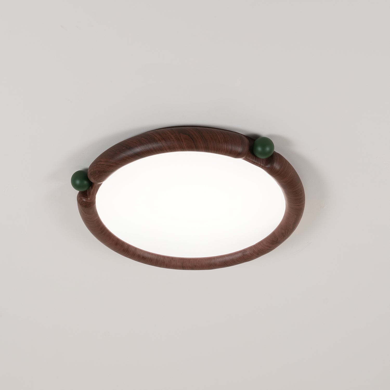 Ceiling Light Round  Panel Walnut  A/B Model