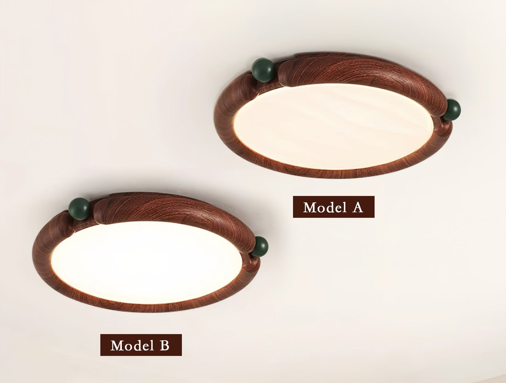 Ceiling Light Round  Panel Walnut  A/B Model