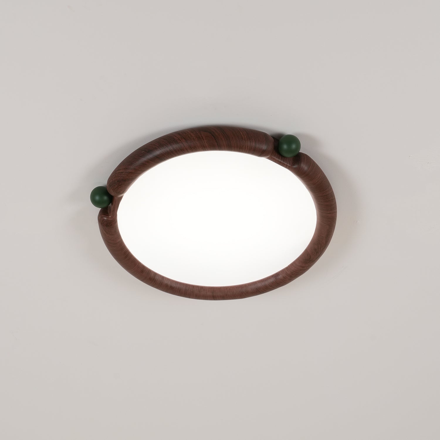 Ceiling Light Round  Panel Walnut  A/B Model