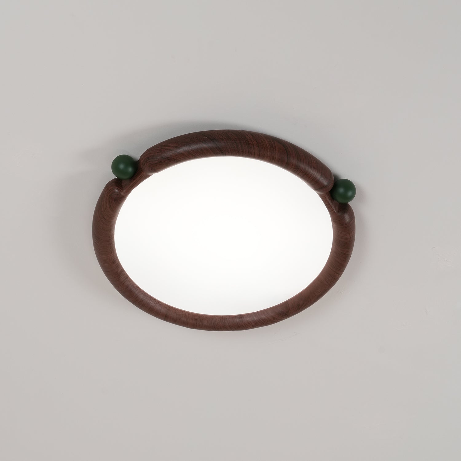 Ceiling Light Round  Panel Walnut  A/B Model