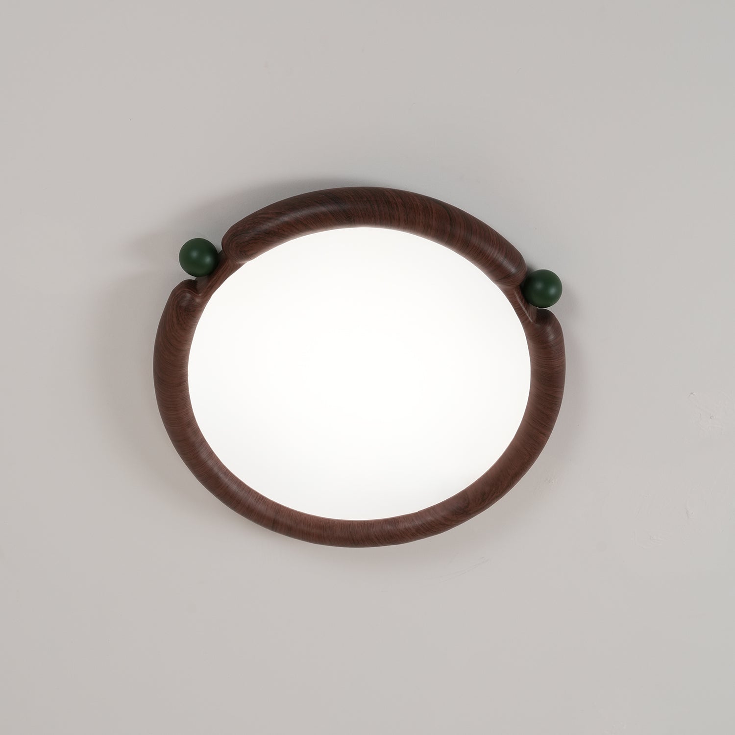 Ceiling Light Round  Panel Walnut  A/B Model