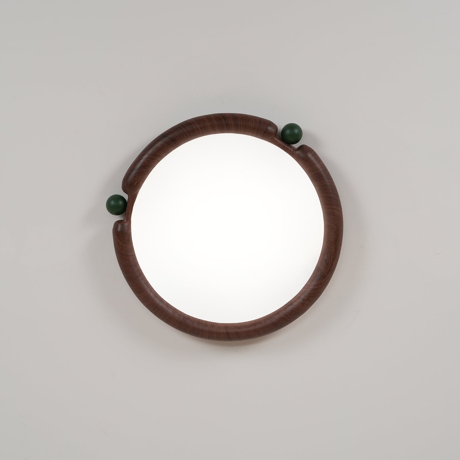 Ceiling Light Round  Panel Walnut  A/B Model