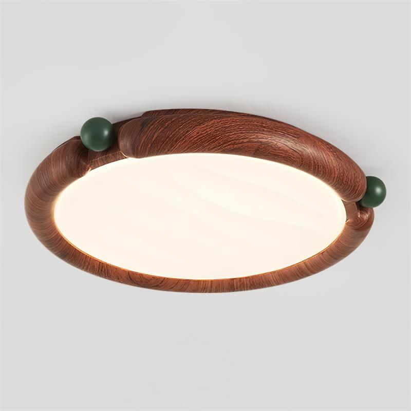 Ceiling Light Round  Panel Walnut  A/B Model