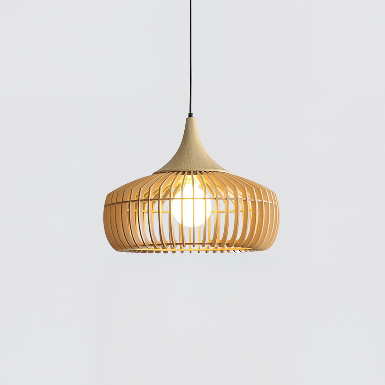 Vexo Natural Bamboo Rattan Pendant Light-Neutral Decor