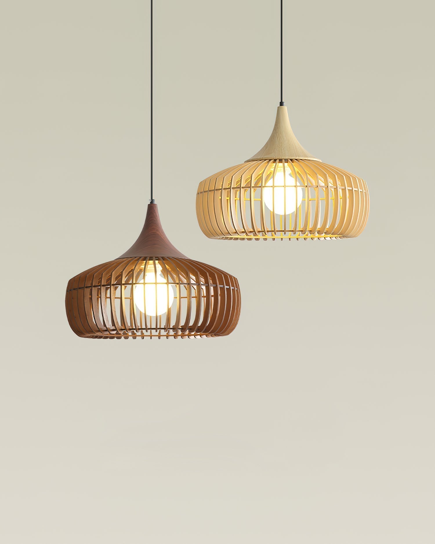 Vexo Natural Bamboo Rattan Pendant Light-Neutral Decor