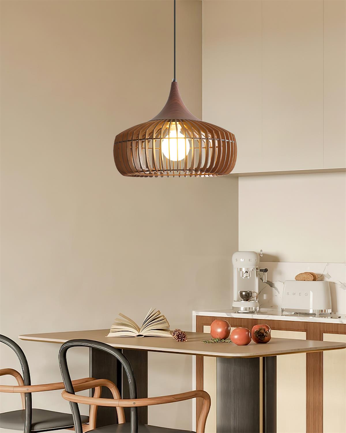 Vexo Natural Bamboo Rattan Pendant Light-Neutral Decor