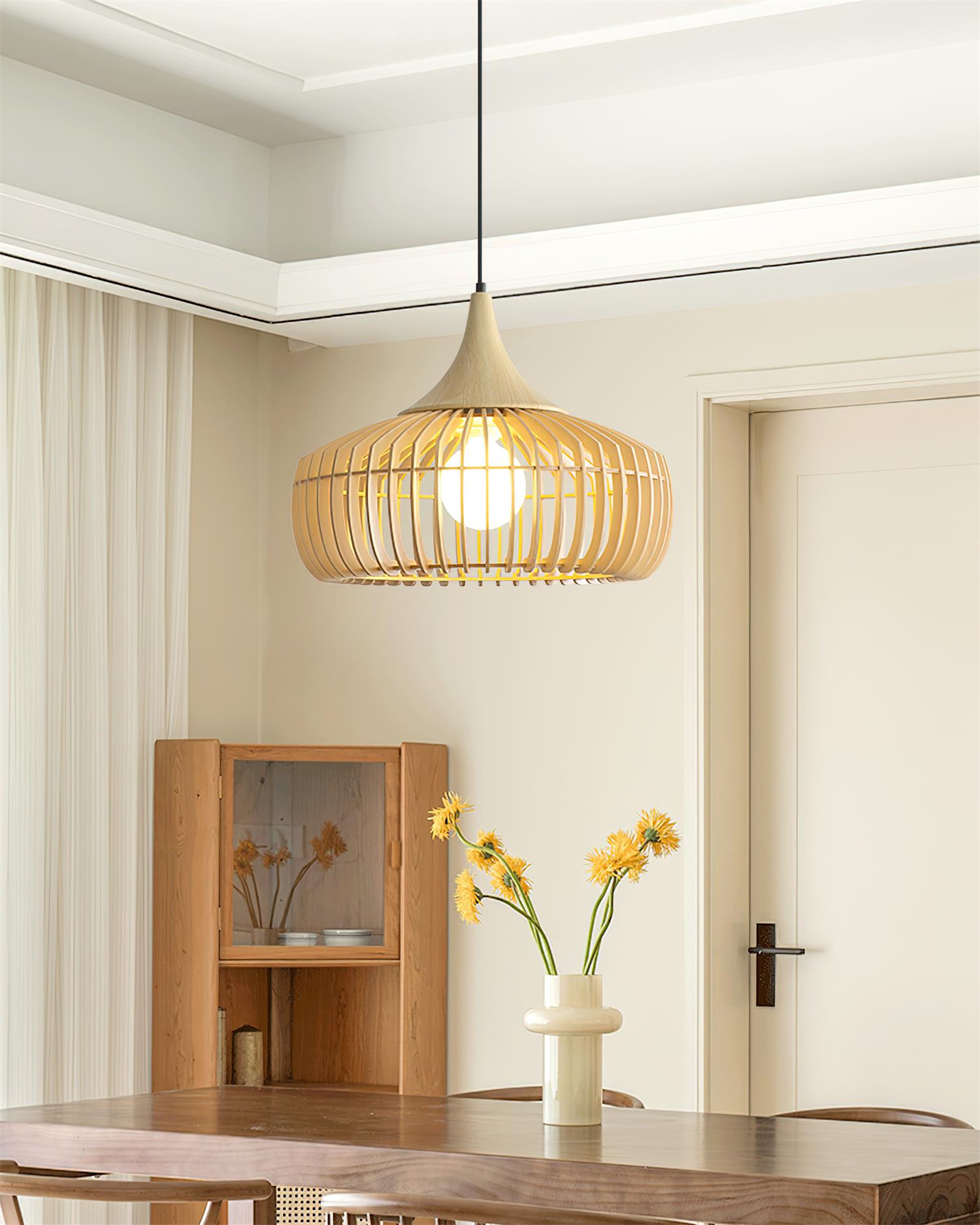 Vexo Natural Bamboo Rattan Pendant Light-Neutral Decor