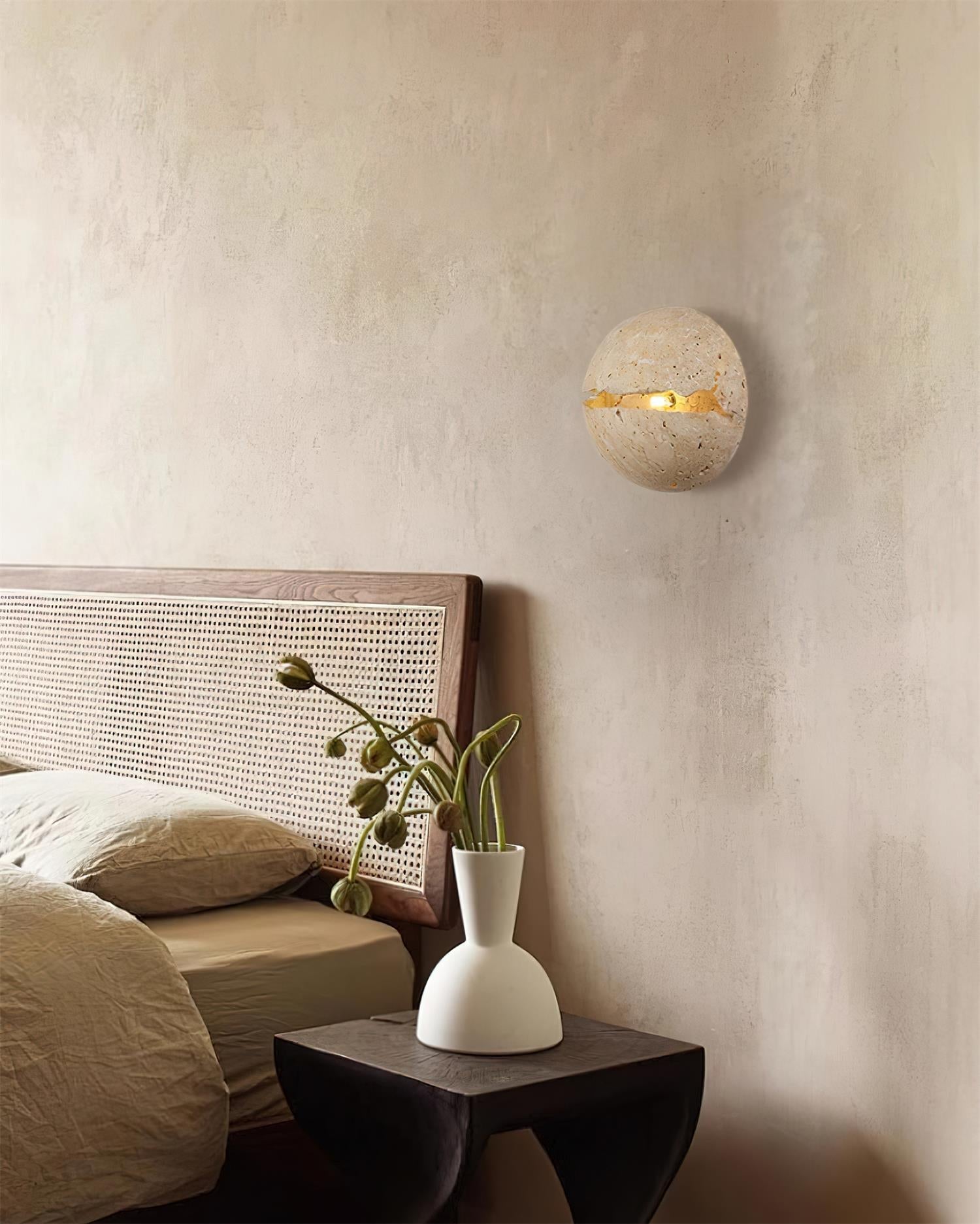 Dinosaur Egg Travertine Wall Lamp