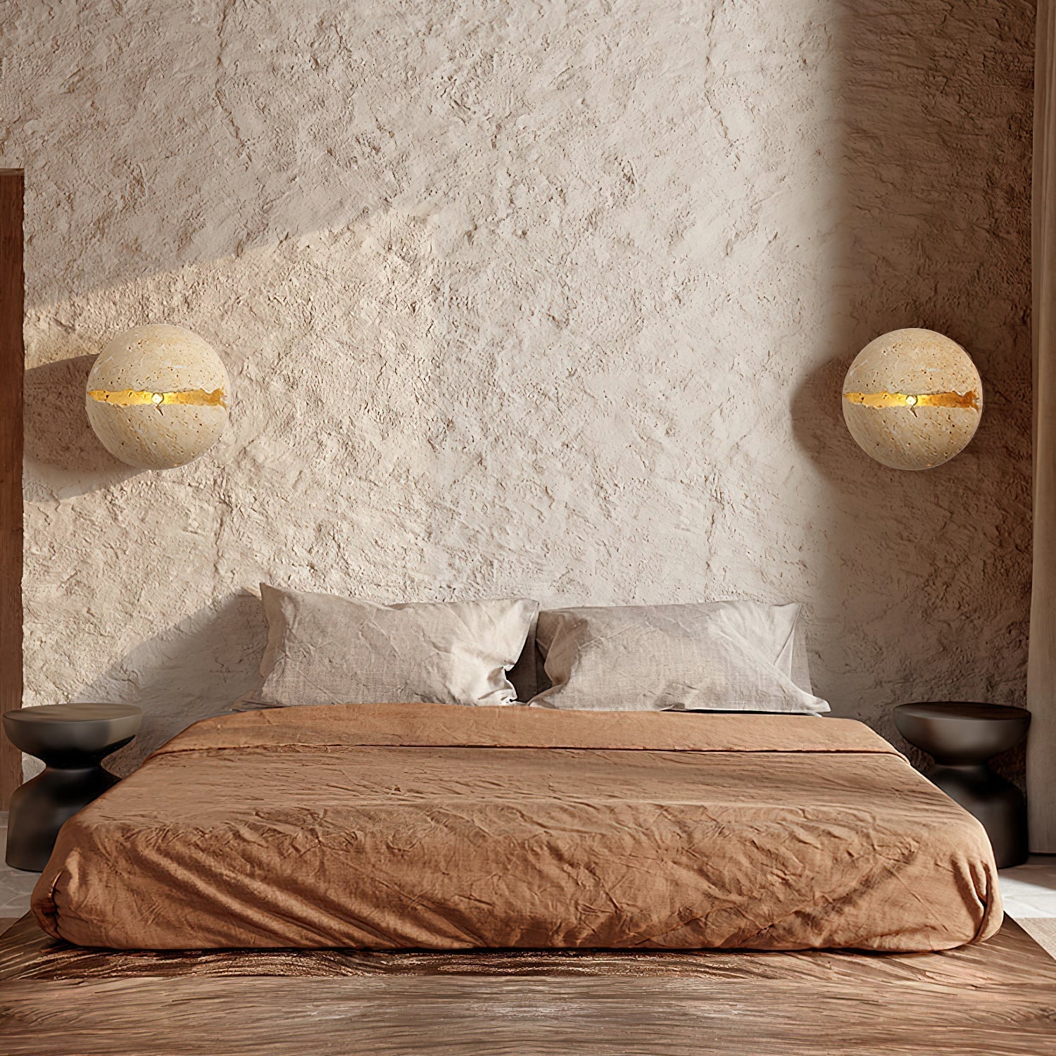 Dinosaur Egg Travertine Wall Lamp