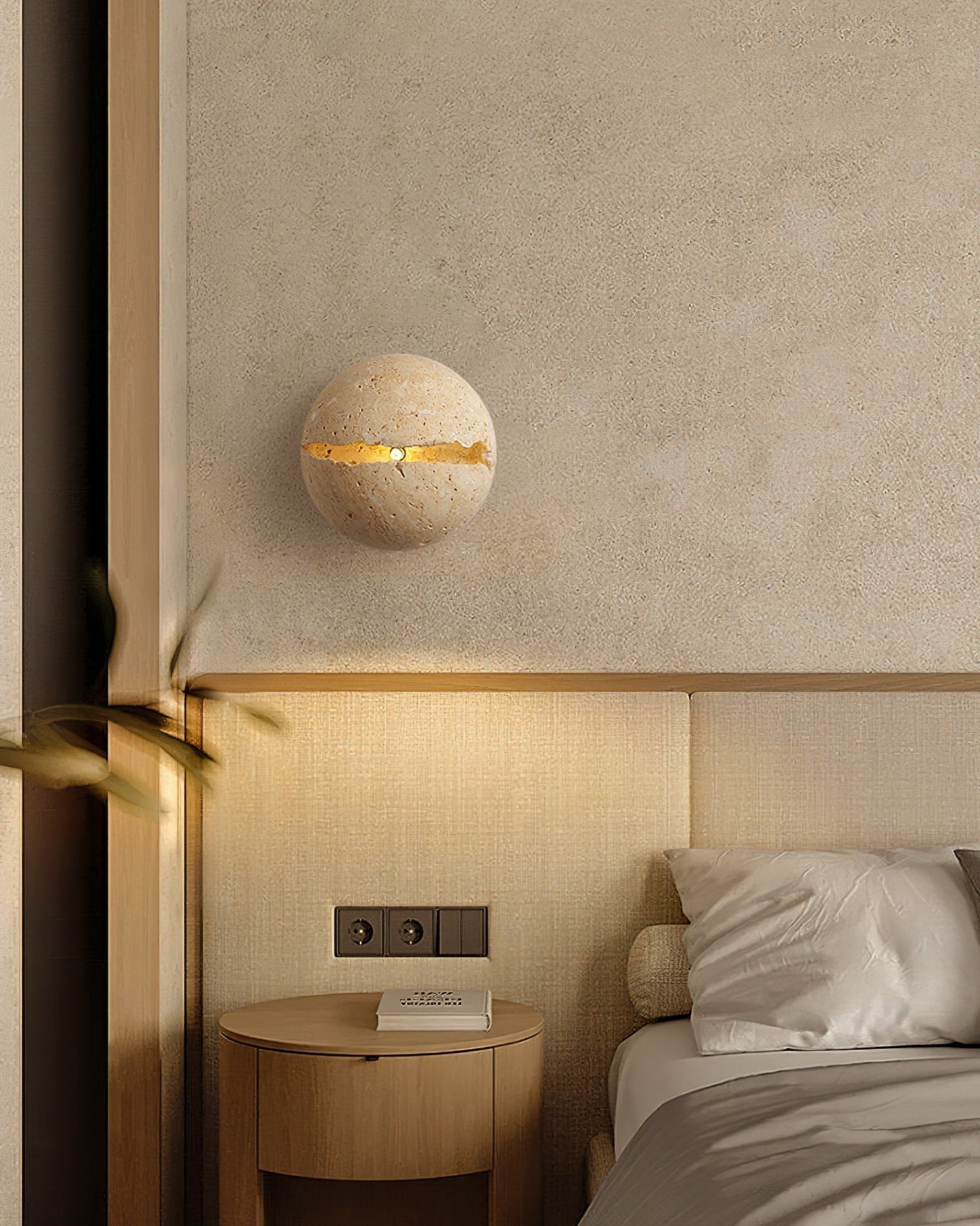 Dinosaur Egg Travertine Wall Lamp