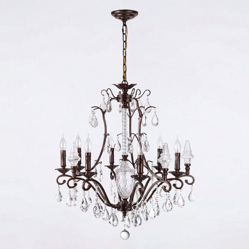 Detail of the hanging chain and ceiling canopy for the chandelier.