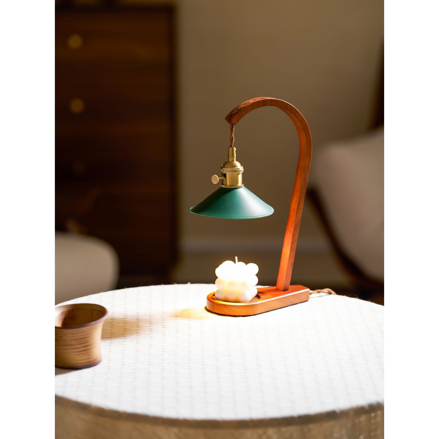 Front view of the Diosa Candle Warmer Lamp on a plain background.
