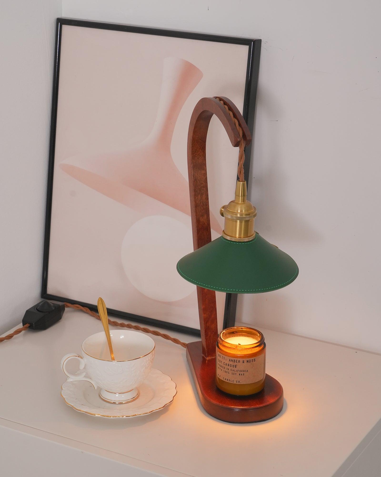 Eden Green Wood Table Lamp-Neutral Decor