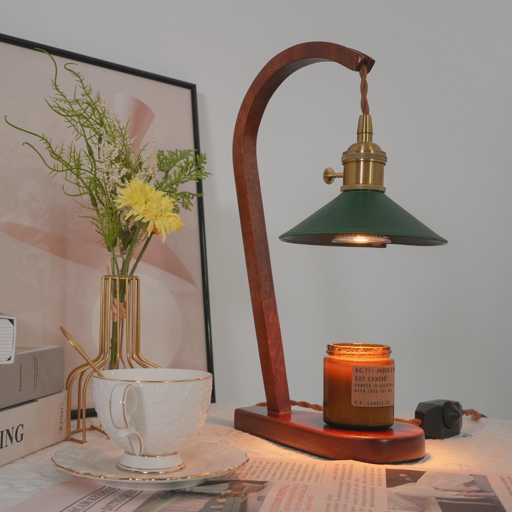 Eden Green Wood Table Lamp-Neutral Decor
