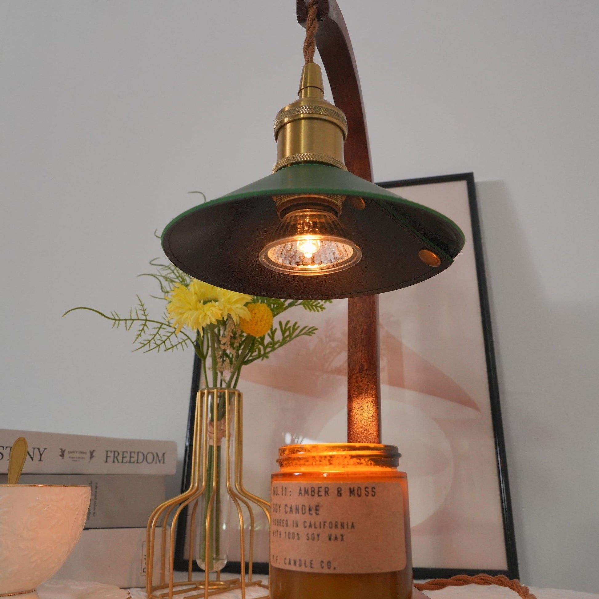 Eden Green Wood Table Lamp-Neutral Decor