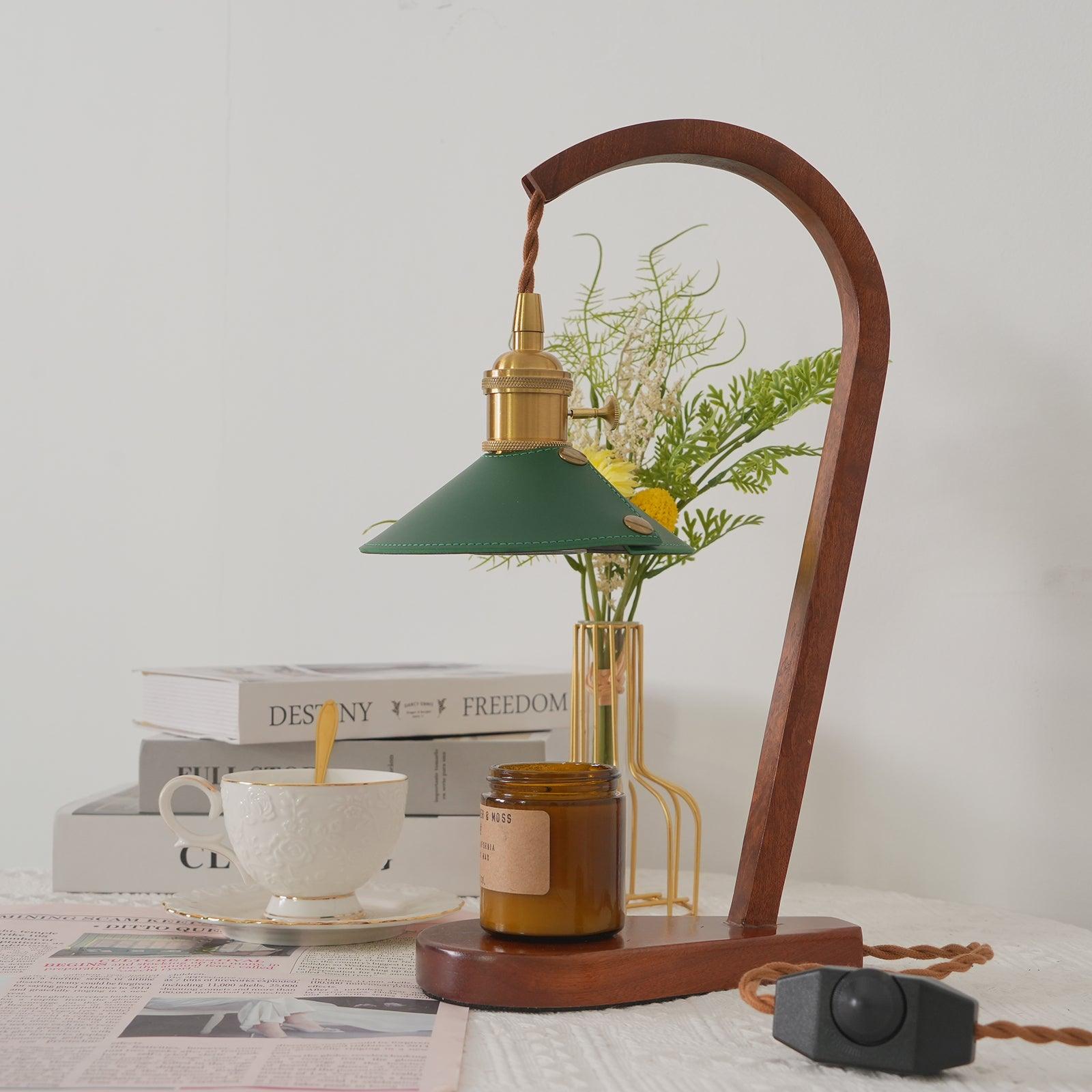 Eden Green Wood Table Lamp-Neutral Decor