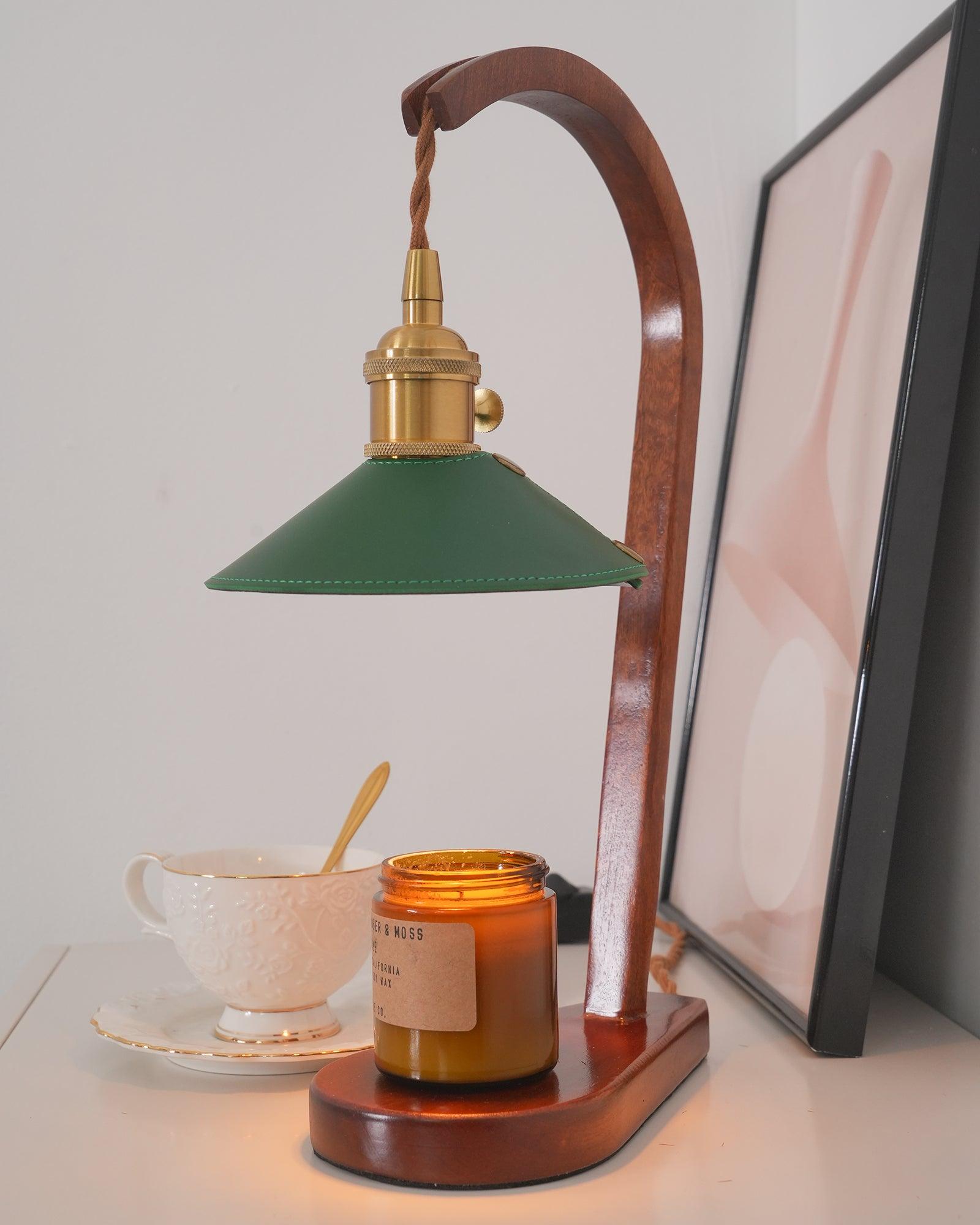 Eden Green Wood Table Lamp-Neutral Decor