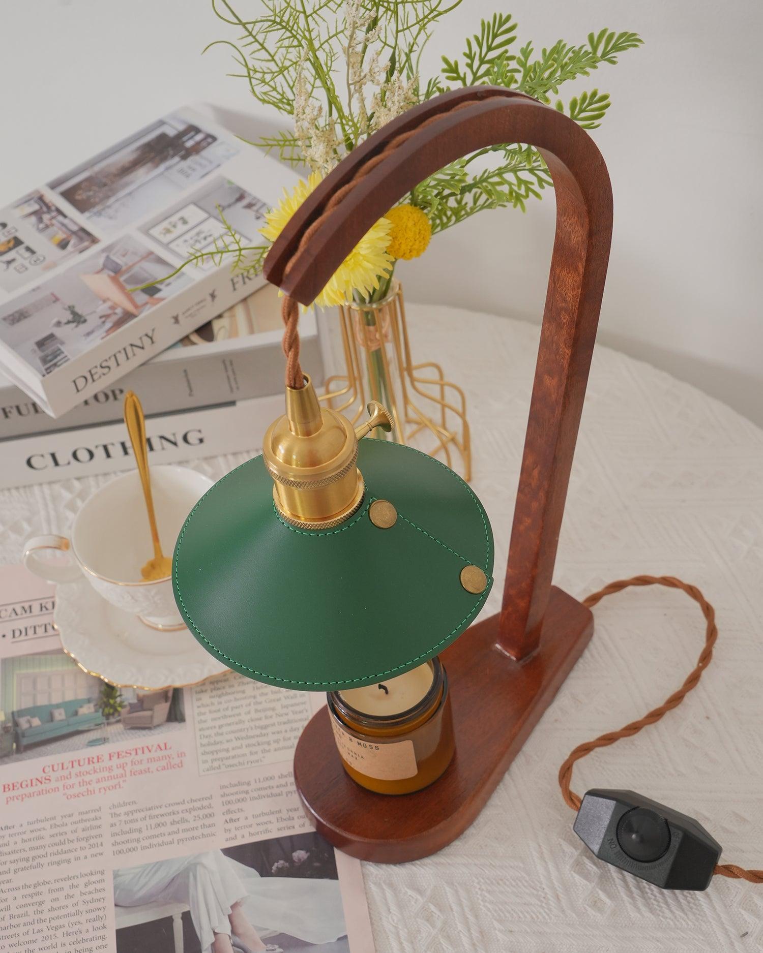 Eden Green Wood Table Lamp-Neutral Decor