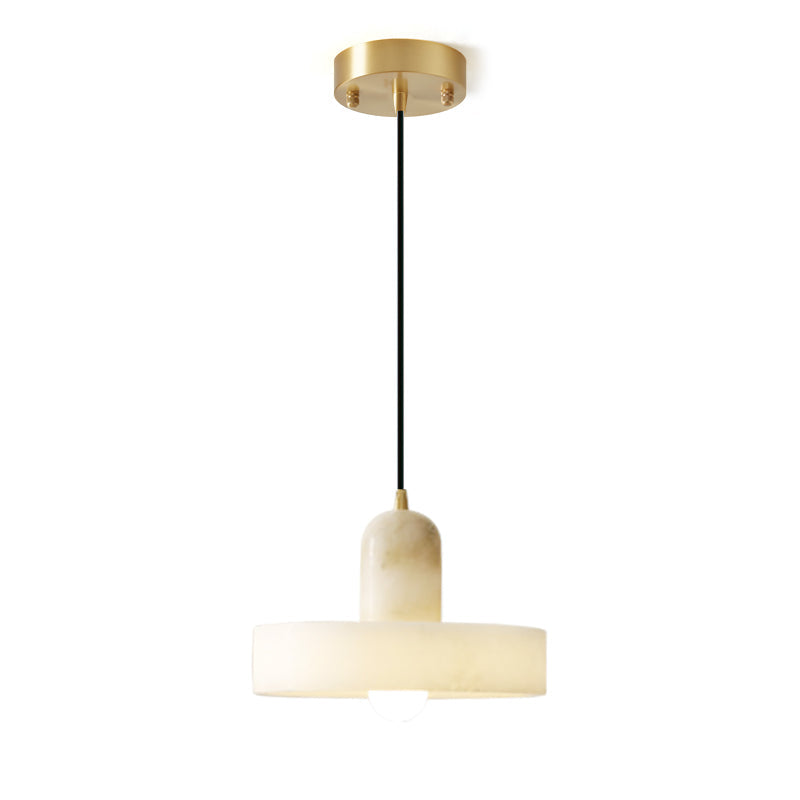 Luste  Disc Orb Alabaster Pendant Light