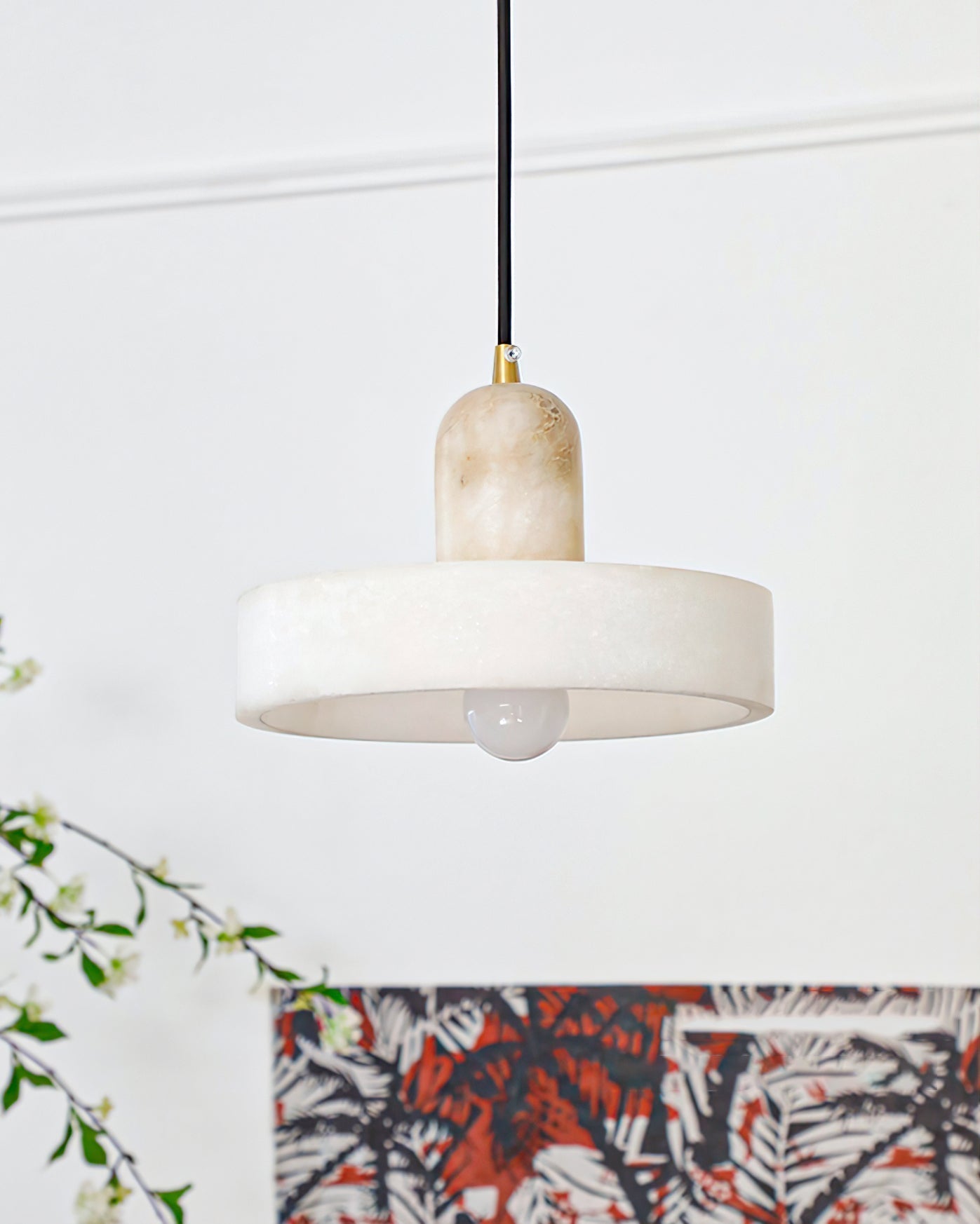 Luste  Disc Orb Alabaster Pendant Light