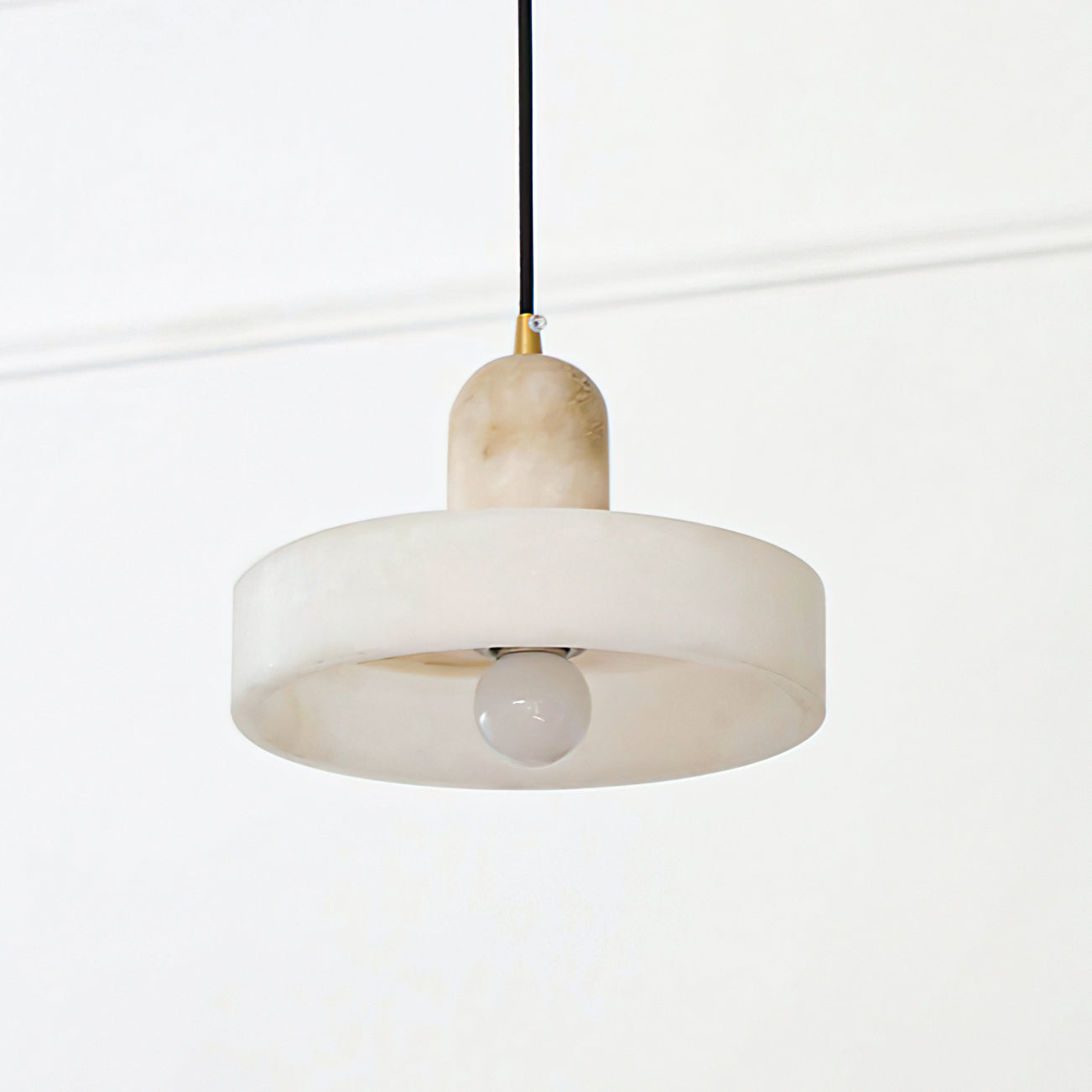 Luste  Disc Orb Alabaster Pendant Light