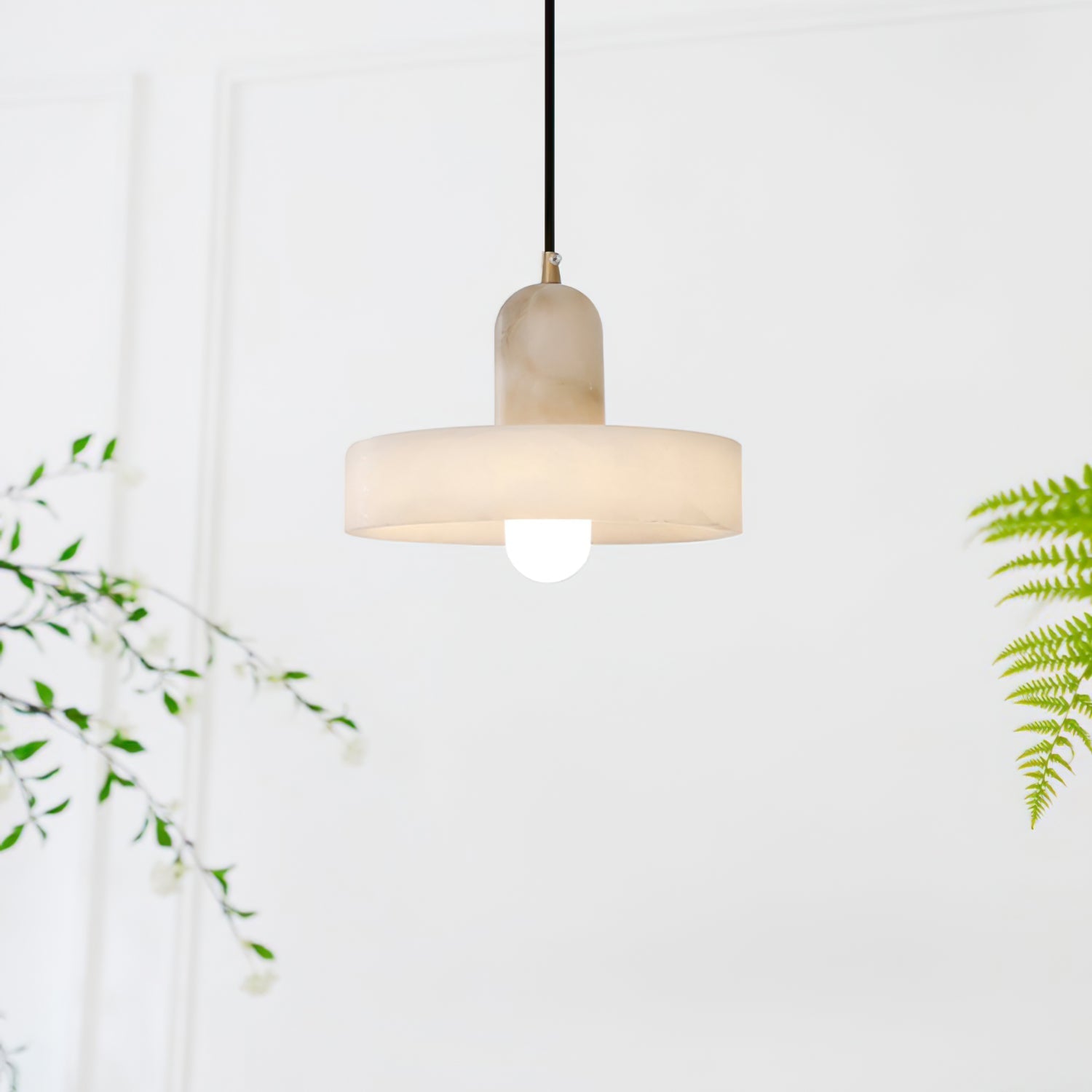 Luste  Disc Orb Alabaster Pendant Light