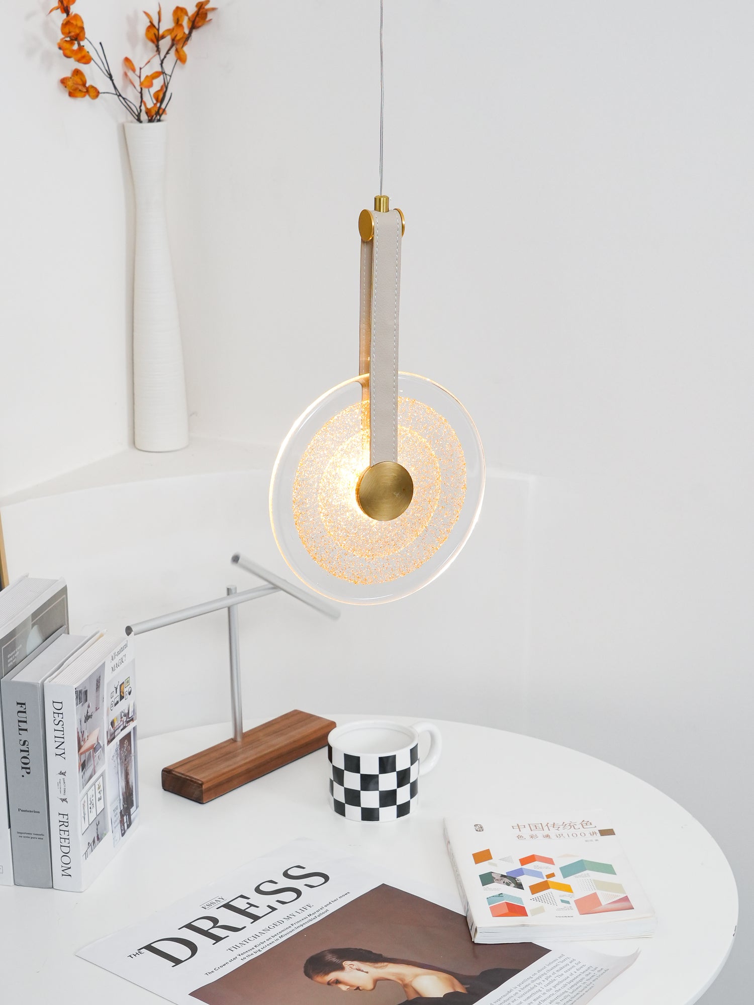 Zusk Leather Classic Pendant Lamp-Neutral Decor
