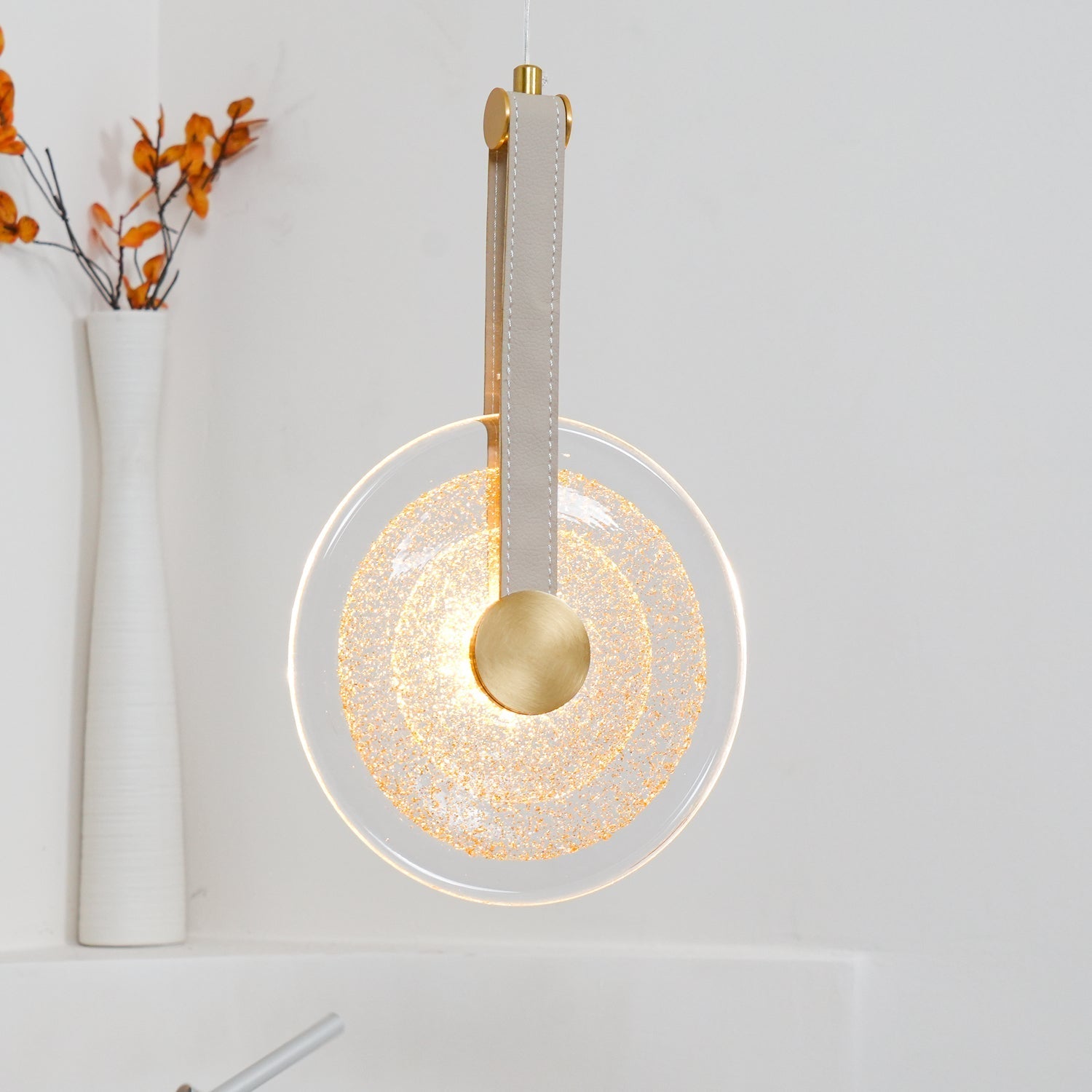 Zusk Leather Classic Pendant Lamp-Neutral Decor