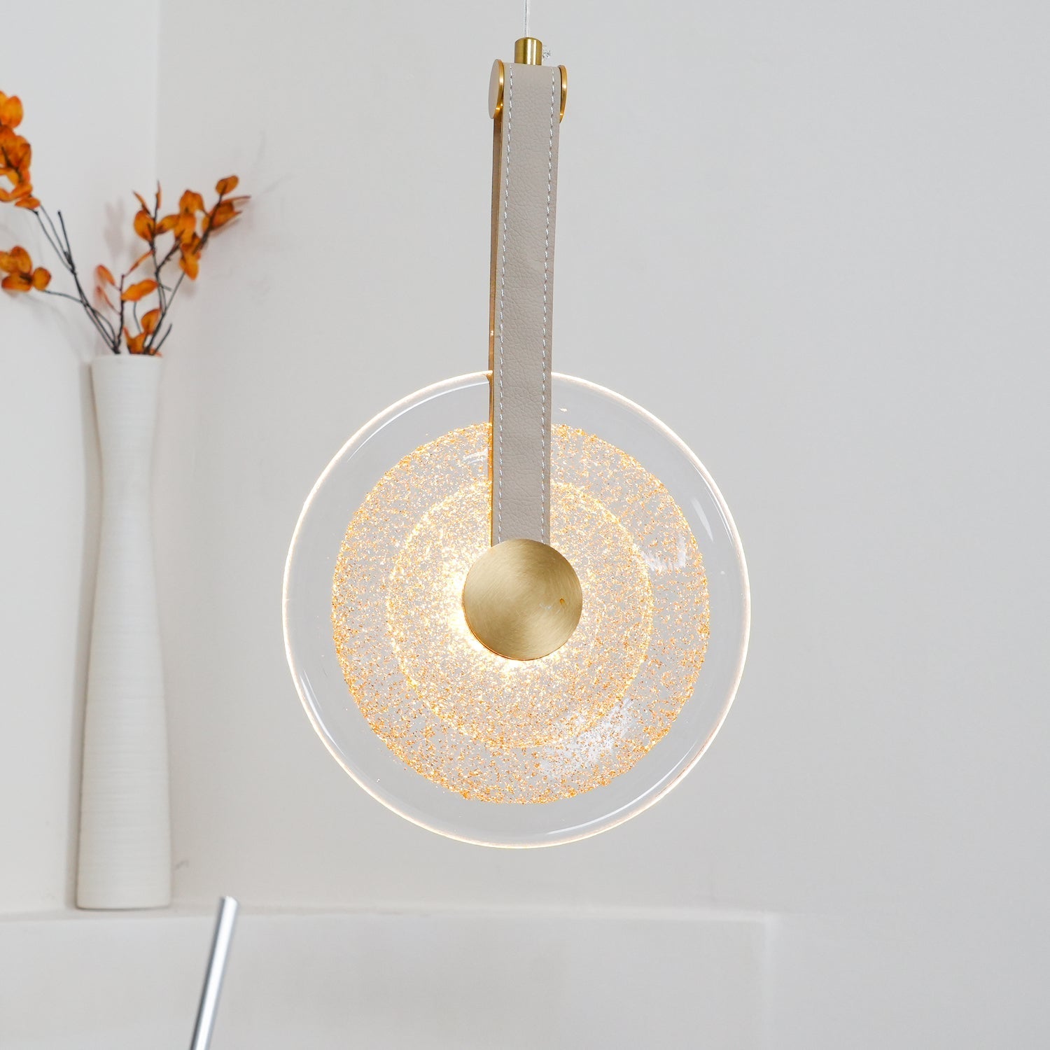Zusk Leather Classic Pendant Lamp-Neutral Decor
