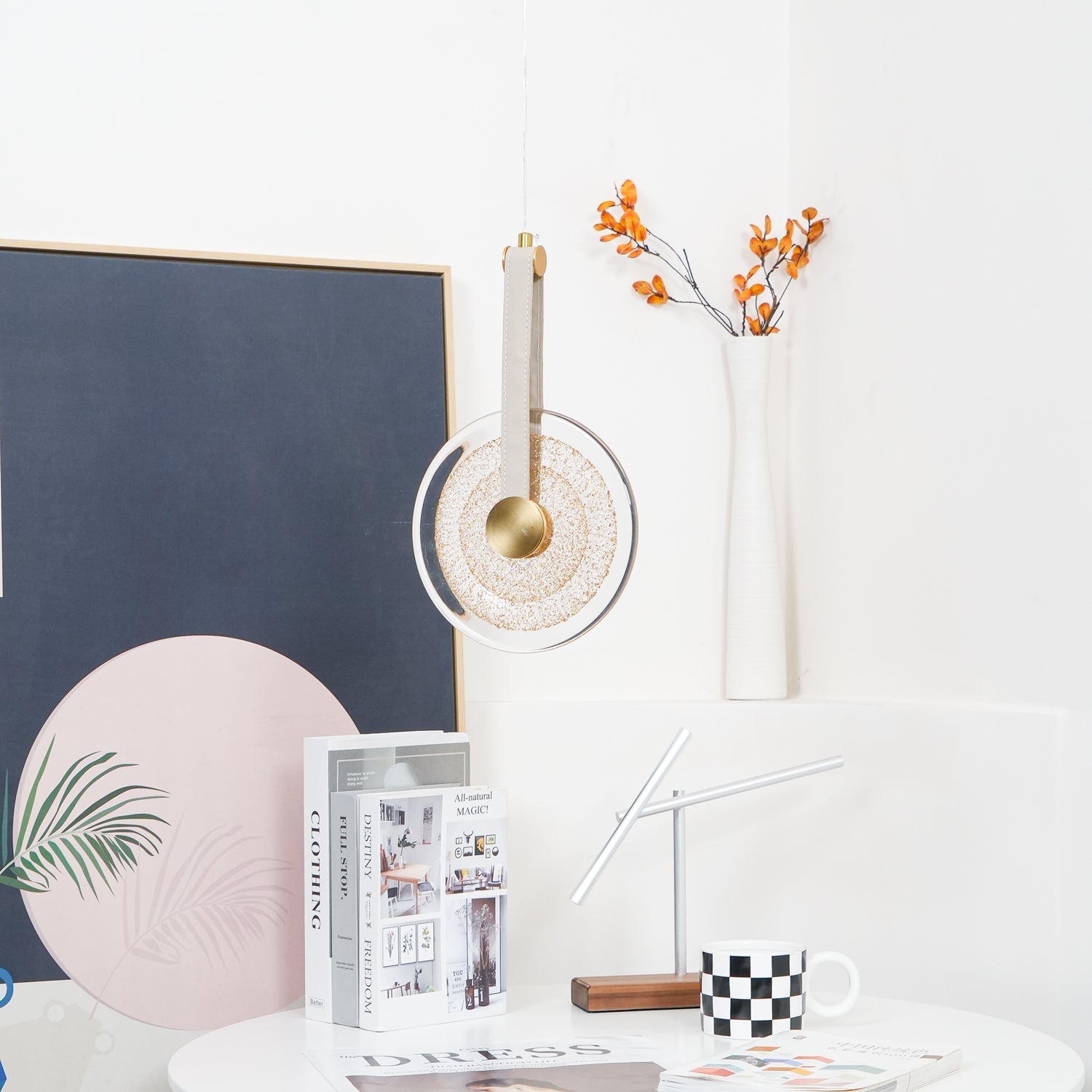Zusk Leather Classic Pendant Lamp-Neutral Decor