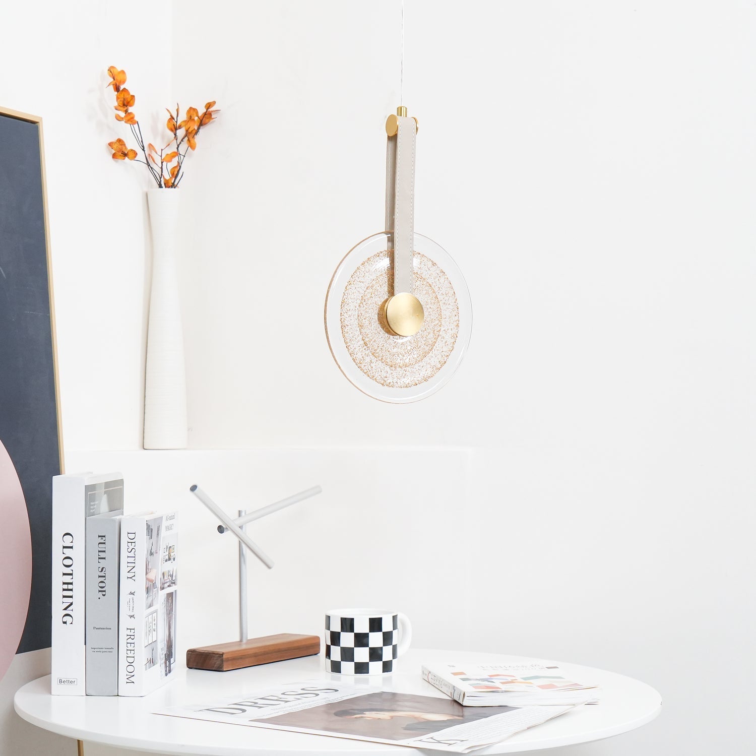 Zusk Leather Classic Pendant Lamp-Neutral Decor