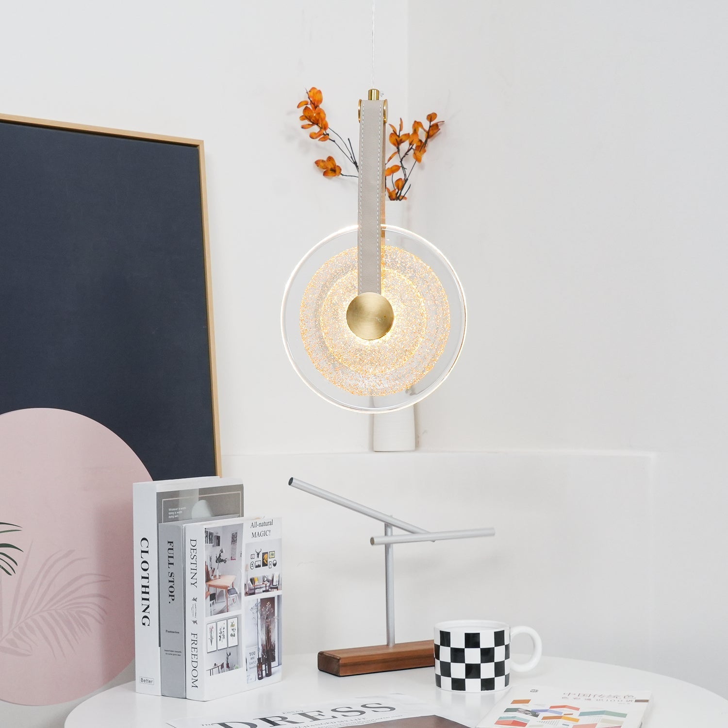 Zusk Leather Classic Pendant Lamp-Neutral Decor
