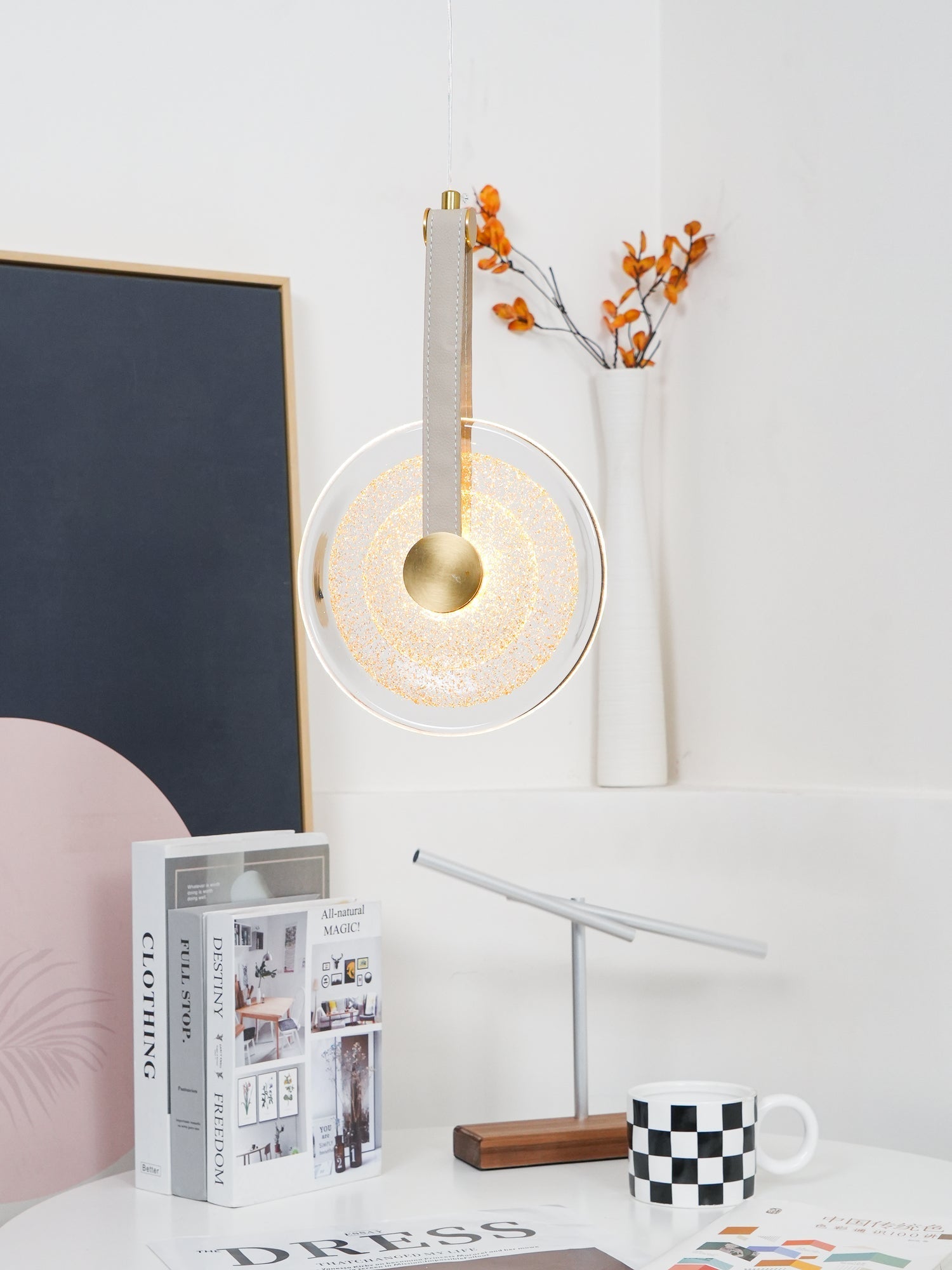 Zusk Leather Classic Pendant Lamp-Neutral Decor