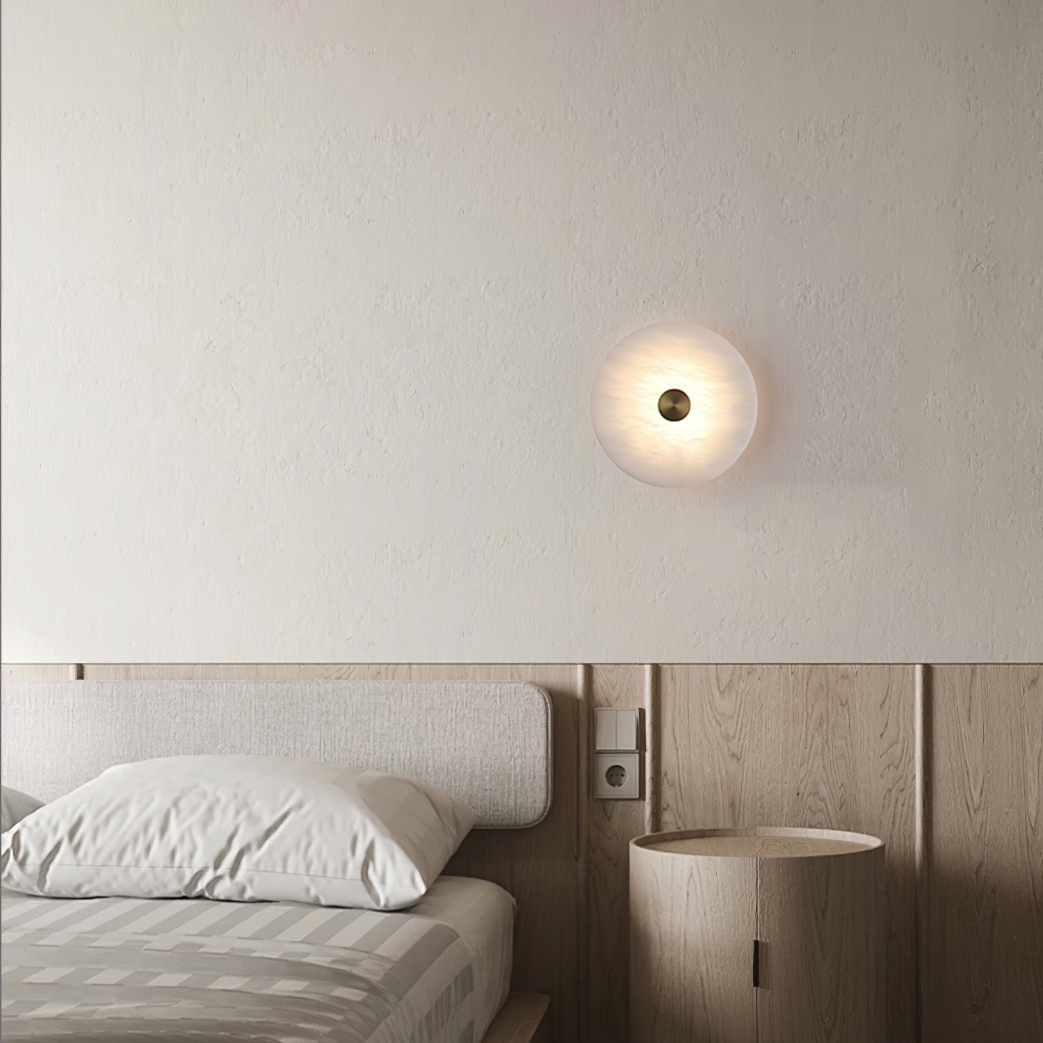 Selina Minimalist Alabaster Ceiling Light-Neutral Decor